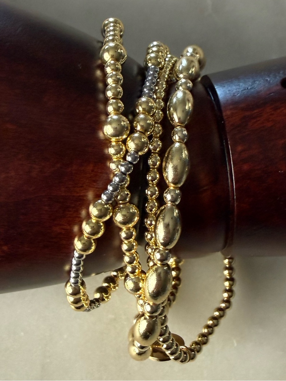 B.b. Lila Gold Beaded Stretch Bracelets NWOT